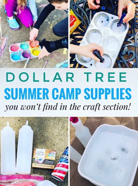 Summer Camp Supplies, Dollar Tree Camping, Summer Daycare, Summer Preschool Activities, Tree Camping, Summer Camp Activities, Summer Fun For Kids, Activities For Boys, Summer Crafts For Kids