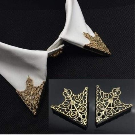 Shirt Collar Pins, Anting Manik, Victorian Collar, Men's Brooch, Collar Tips, Collar Clips, Triangle Studs, Collar Pins, Cool Ideas