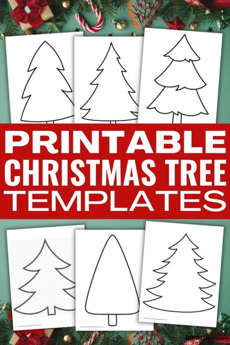 Free Printable Christmas Tree Template For Crafts Free Christmas Tree Silhouette, Simple Christmas Tree Printable, Clip Art Christmas Tree Free Printable, Pine Tree Outline Printable, Winter Tree Template, Printable Christmas Patterns, Christmas Wood Crafts Patterns Free Printable, Christmas Tree Prints Free, Christmas Tree Silhouette Templates