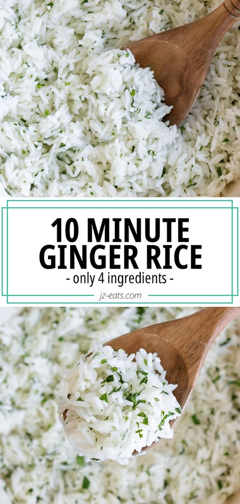 Ginger Rice Recipe Ginger Garlic Rice, Garlic Ginger Rice, Asian White Rice, Simple Asian Rice, Healthy White Rice, Ginger Rice Recipe, Kid Friendly Vegetarian Recipes, Asian Cuisine Recipes, Ginger Rice