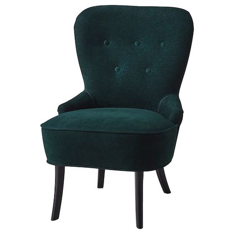 REMSTA Tallmyra Djuparp green-blue blue dark green, Armchair - IKEA Malm Bed Frame, Ikea Armchair, Malm Bed, High Back Armchair, Green Armchair, Perfect Chair, Small Chair, Matching Chairs, Traditional Weaving