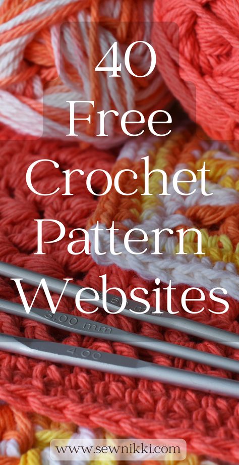 The Top 40 Free Crochet Pattern Websites and Blogs - Sew Nikki Free Crochet Pattern Sites, Where To Find Free Crochet Patterns, Free Crochet Pattern Websites, All Crochet Patterns Free, Wilmade Crochet, Free Crochet Patterns Annie's Craft Store, Printable Crochet Patterns, Yarninspirations Free Crochet Patterns, Free Downloadable Crochet Patterns