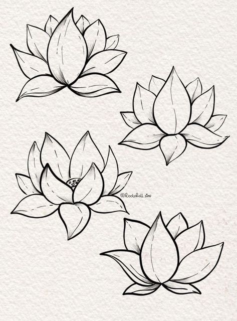 Anime Flower Sketch, Lillypads Drawing, Lotus Flower Doodle, Flower Art Drawing Sketches Simple, Flower Sketches Easy, Art To Trace, Simple Flower Drawing Easy, Lotus Doodle, Easy Flower Drawings Simple