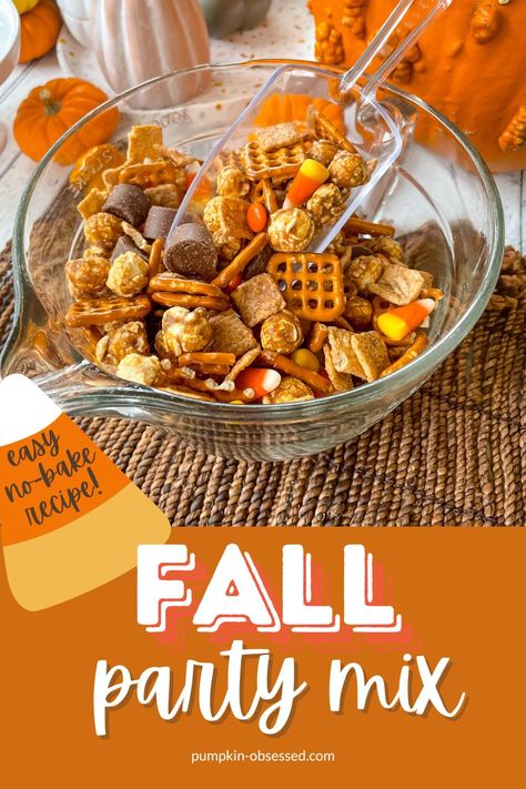 Throw a cozy fall or pumpkin themed party with the cutest fall party supplies and a sweet & salty fall party mix. via @pumpkinobsessedofficial Harvest Halloween Party, Fall Party For Preschoolers, Fall Party Fruit Ideas, Fall Breakfast Party Ideas, Fall Festival Party Food, Pumpkin Theme Food Ideas, Pumpkin Theme Birthday Party Food, October Birthday Party Food, Pre K Fall Party Ideas