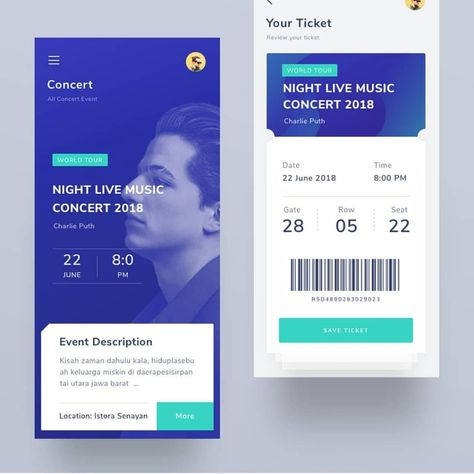 Event Ticketing App by @riko.design -------------------------------------------------------------------------------------------- Check out our new site & submit your designs👇 🔗 www.uitrends.co ⠀⠀ -------------------------------------------------------------------------------------------- Follow us ➡️ @uitrends for daily UI UX inspiration Ui Ux Inspiration, Ui Design Mobile, Event App, Prototyping Tools, E Ticket, Ux Inspiration, Ios App Design, Ui Ux App, Ticket Design