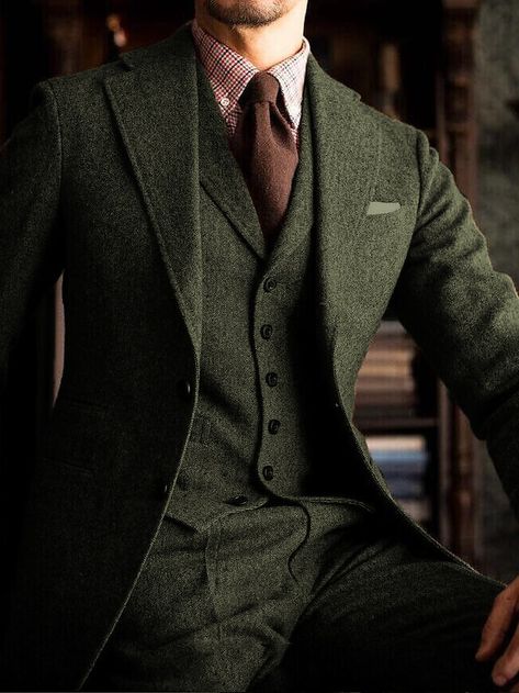 Dark Grey Plaid Suit Men, Vintage Mens Suits Wedding, Gothic Groomsmen Attire, Dark Sage Suit, Army Pink And Greens Uniform Wedding, Green Inspired Wedding, Sage Green Men’s Wedding Attire, Winter Wedding Suits For Men, Forest Wedding Suits Men