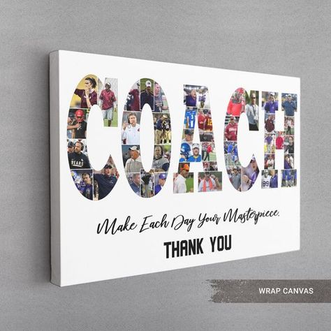 Coach Soccer Gift Ideas, Coach Gifts Basketball, Basketball Theme Gifts, Travel Gift Basket, Personalized Coach Gifts, Collage Gifts, Basketball Cheer, Personalized Sports Gifts, Sports Crafts