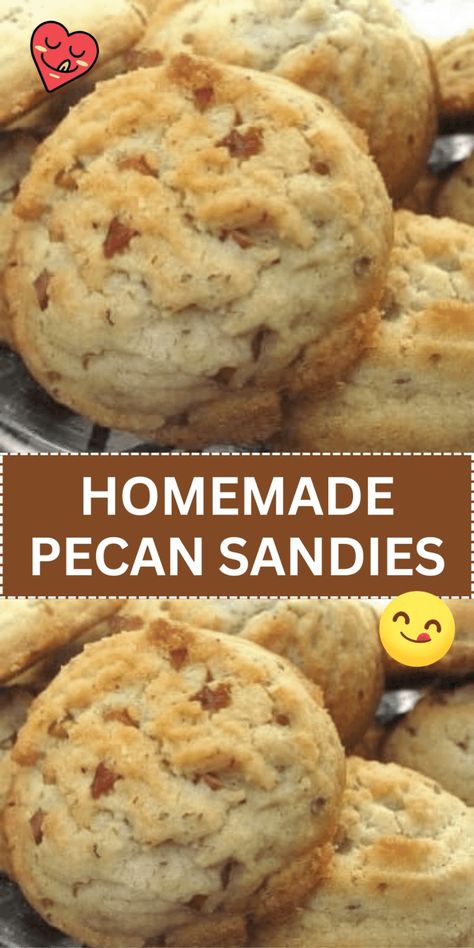 Homemade Pecan Sandies Pecan Sandies Cookies, Sandies Cookies, Sandies Recipe, Pecan Sandies, Cooking Cookies, Cookie Recipes Homemade, Pecan Cookies, Crunchy Pecans, Pecan Recipes