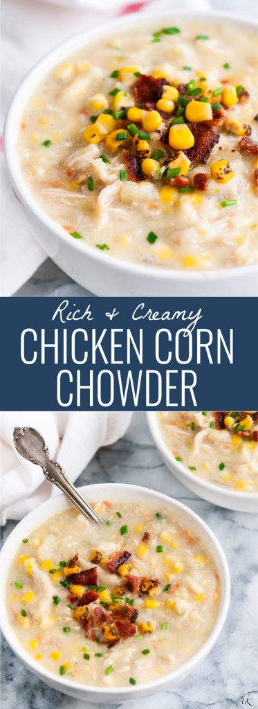 Chicken Corn Chowder - Aberdeen's Kitchen Soup Corn Chowder, Cream Potatoes, Chicken Corn Chowder Recipe, Corn Chowder Soup, Chicken Corn Chowder, Green Chili Chicken, Sweet Soup, Chicken Corn, Corn Chowder Recipe