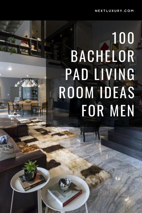 A sleek bachelor pad is the epicenter of any self-sustained man’s greatness, and the living room is absolutely essential to creating grand first impressions. Here are some interior design tricks to really add some oomph to your abode.Exquisite refinement is synonymous with the 21st century bachelor pad, and heightened sophistication must be on display if one truly wishes to epitomize high class grandeur. #nextluxury #homedesign #homedecor #homedecorideas Decorating A Bachelor Pad, Bachelor Pad Furniture, Room Design Ideas For Men, Modern Living Room Ideas For Men, Masculine Condo Decor, Bachelor's Pad Interior, Masculine Condo Design, Bachelor Pad Ideas Masculine Interior, Bachelors Living Room Ideas