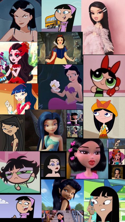 Black Hair Female, Black Hair Cartoon, Hair Cartoon, Cartoon Character Costume, Girl Cartoon Characters, Female Cartoon Characters, Bad Girl Wallpaper, Trendy Halloween Costumes, Female Cartoon