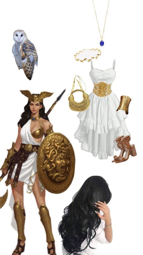 Greek mythology Zeus And Athena Costume, Ancient Greek Halloween Costume, Greek Myth Costume, Athena Inspired Outfit, Greek Mythology Costumes Goddesses, Greek Godesses Outfit, Greek Mythology Inspired Outfits, Greek Goddess Inspired Outfit, Greek Goddesses Costume