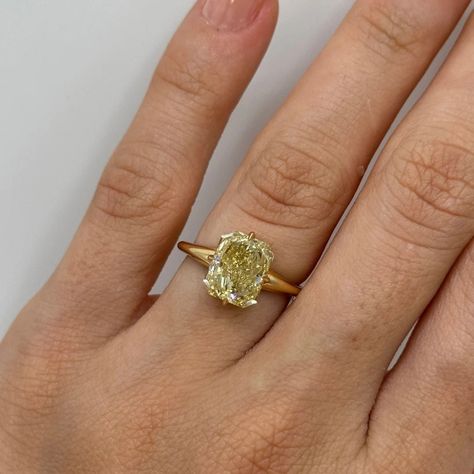 Anniversary Rings For Her, Wedding Anniversary Ring, Future Engagement Rings, Yellow Diamond Rings, Claw Setting, Radiant Cut Diamond, Dream Engagement, Dream Engagement Rings, Radiant Cut