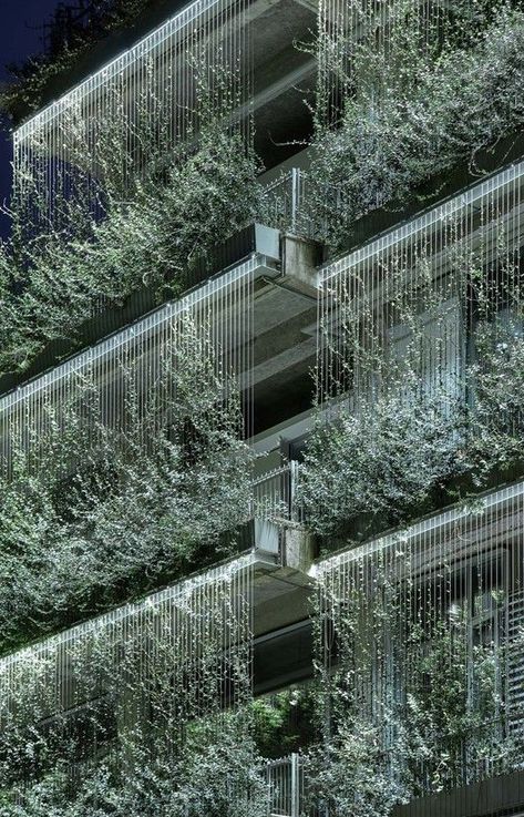 Green Wall Architecture, Terraced Hillside, Green Future, Green Facade, Green Architecture, Concrete Structure, Architectural Photography, Green City, Building Facade