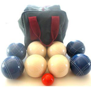 Tournament Set - 110mm Blue and White Bocce Balls Traditional Game, Bocce Ball, Home Upgrades, Nylon Bag, Premium Quality, Blue And White, Blue, White, Color