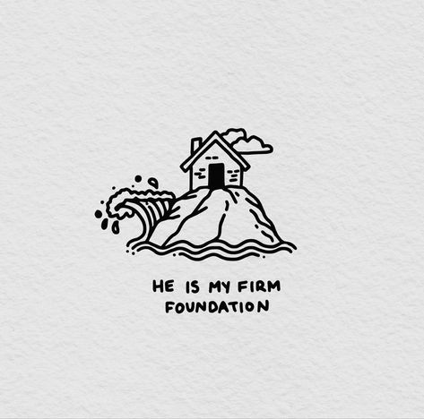 Firm Foundation Tattoo Ideas, Cross Art Aesthetic, Christian Sketches Aesthetic, Mission Trip Tattoos, Honey In The Rock Tattoo, Aesthetic Christian Drawings Easy, Christ Is My Firm Foundation Tattoo, Simple Bible Drawings, Proclamation Coalition Wallpaper