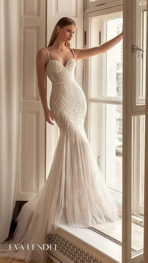 Hungarian Wedding, 2022 Wedding Dresses, Pop Wedding, Eva Lendel, Unique Wedding Gowns, Sheath Wedding Gown, Wedding Inspirasi, Cute Wedding Dress, 2022 Wedding