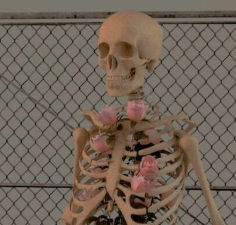 A Skeleton, Skeleton, Chain, Flowers