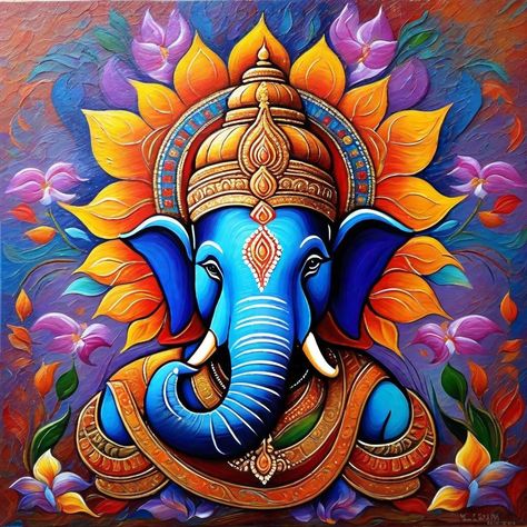 Ganesha 3d Ganesha Painting, Ganapati Canvas Painting, Acrylic Colour Drawing, Abstract Ganesha Painting Acrylics, Ganesha Drawing Painting, Ganpati Art Paintings, Rangoli Of Ganesha, Ganesh Art Paintings Beautiful, God Painting Ideas