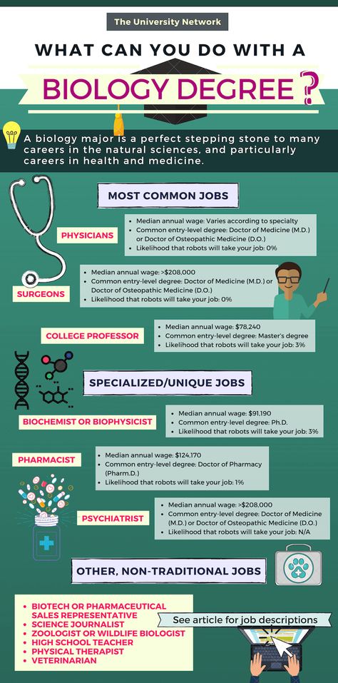 12 Jobs For Biology Majors | The University Network Biology Jobs, Biology Degree, Doctor Of Osteopathic Medicine, Biology College, Biology Major, Career Quiz, Teacher Preparation, Secondary School Teacher, Study Biology