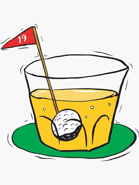 "Golf 19th Hole" Sticker by SportsT-Shirts | Redbubble Golf Clip Art, Golf Cartoon, Golf Drawing, Pub Golf, Golf Tattoo, Golf Logo Design, Golf Camp, Golf Artwork, Jordan Golf