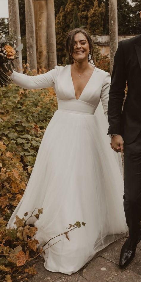 Long Sleeve Lace Wedding Dress Simple, Lomg Sleeve A Line Wedding Dress, Long Sleeve A Line Wedding Dress Simple, Wedding Dresses Curvy Bride Body Types Casual, Simple Elegant Wedding Dress With Sleeves Classy Tea Length, Simple Elegant Wedding Dress Curvy, Long Sleeve Wedding Dresses Plus Size, Long Sleeved Wedding Dress Curvy, Solid Sleeve Wedding Dress