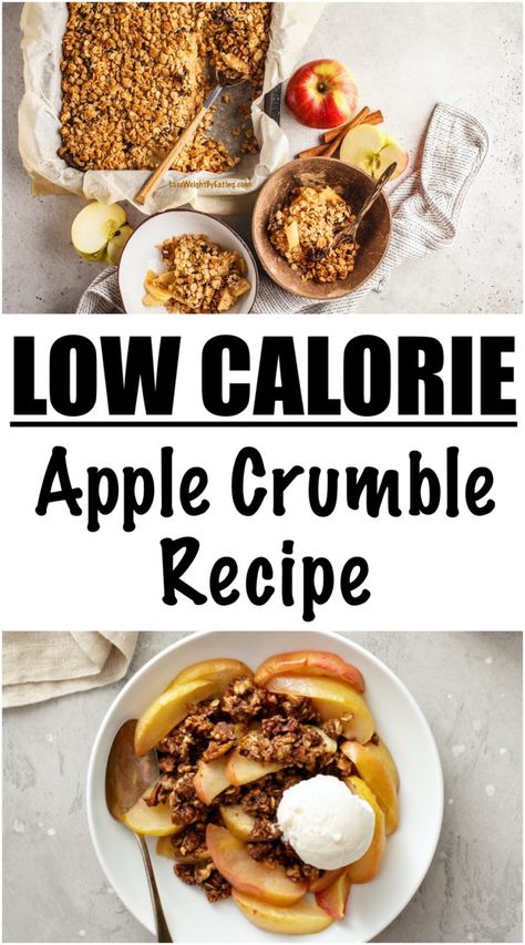 Low Calorie Recipe for Apple Crumble Dessert | Lose Weight By Eating Low Calorie Apple Crumble, Crumble Recipe Topping, Recipe For Apple Crumble, Apple Crumble Dessert, Granny Smith Apples Recipes, Gluten Free Apple Crumble, Low Calorie Recipe, Healthy Apple Crumble, Low Cal Dessert