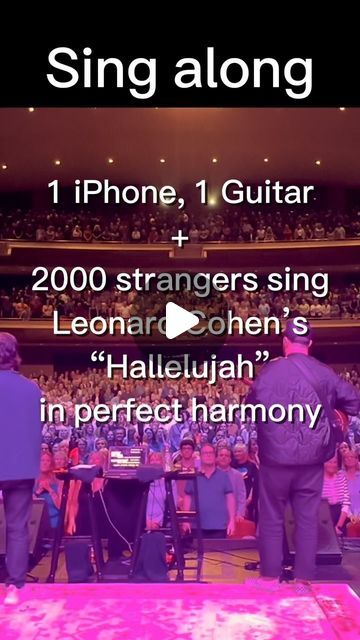 Choir! Choir! Choir! on Instagram: "1 iPhone, 1 guitar + 2000 strangers sing Leonard Cohen’s “Hallelujah” in perfect harmony as Choir! Choir! Choir! at @centre_square Raw, unedited, pure beauty. Find a place to yourself, play this video and SING ALONG! #neverstopsinging" Singing Hallelujah, Iphone 1, Leonard Cohen, Music Clips, Perfect Harmony, Pure Beauty, Choir, Singing, A Place