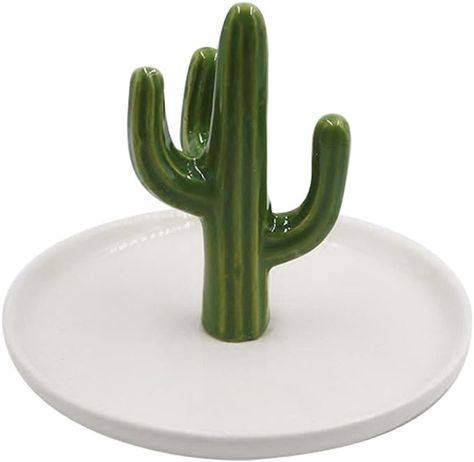 Amazon.com: SOCOSY Cute Ceramic Cactus Ring Holder Jewelry Holder Trinket Tray Ring Dish for Earring Bracelet Keys Necklace Wedding Birthday Gift : Clothing, Shoes & Jewelry Cactus Ring Holder, Ceramic Cactus, Cactus Ring, Cactus Ceramic, Cactus Jewelry, Home Wedding Decorations, Jewelry Display Stands, Accessories Holder, Ceramic Rings