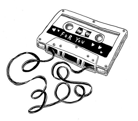 Cassette Tape Tattoo idea Cassette Tattoo, Dibujo Simple, Music Drawings, Perks Of Being A Wallflower, 카드 디자인, Music Tattoo, Fire Heart, Cassette Tape, Cassette Tapes