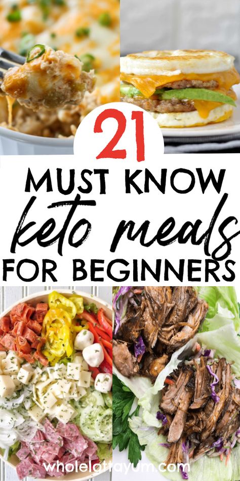 21 easy keto recipes for beginners. These easy keto meals are must know recipes if you're just starting a ketogenic diet. #keto #ketodiet #ketorecipes #lowcarb Keto Reseptejä, Keto Meals For Beginners, Meals For Beginners, Ketosis Diet Recipes, Easy Keto Recipes For Beginners, Easy Keto Meals, Desayuno Keto, Keto Recipes For Beginners, Breakfast Low Carb