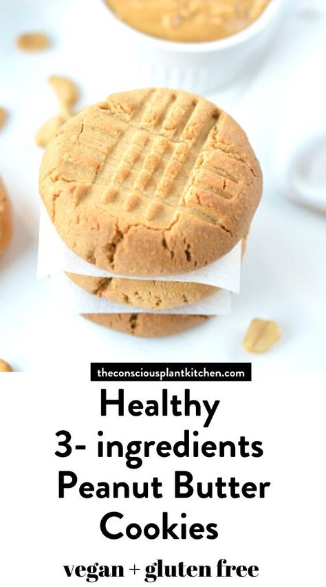 Cookies With Oat Flour, Cookies With No Eggs, Oat Peanut Butter Cookies, Peanut Butter Cookies Easy, Eggless Peanut Butter Cookies, Healthy Cookies For Kids, Healthy Oat Cookies, Conscious Plant Kitchen, Peanut Butter Biscuits