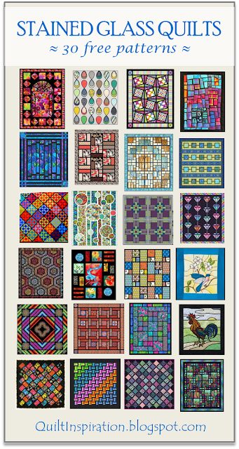 Quilt Inspiration: FREE PATTERN Archive Stained Glass Window Quilt Patterns Free, Stain Glass Quilt Pattern, Stained Glass Quilts, Quilt Scraps, Bargello Quilts, Sea Quilt, Stained Glass Quilt, Stained Glass Patterns Free, Rag Quilts