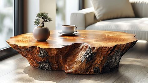 Exquisite Wood Coffee Table: Elevate Your Living Space Tree Stump Coffee Table, Wood Coffe Table, Stump Coffee Table, Log Coffee Table, Elegant Throw Pillows, Wood Stumps, Unique Centerpieces, Unique Coffee Table, Organic Pattern