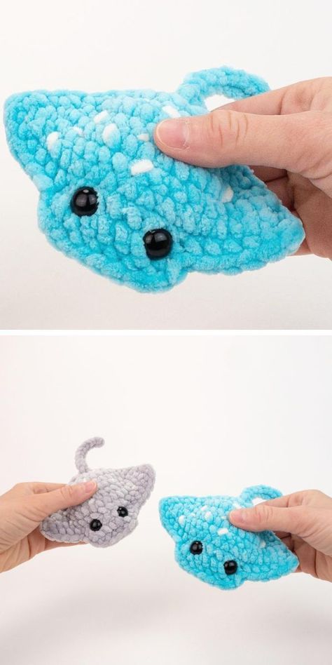 Tiny Bunny Amigurumi Free Pattern, Mini Crochet Sea Creatures, No Sew Crochet Animal Patterns, Small Crochet Projects Amigurumi, Crochet Sea Creatures Patterns, Amigurumi Free Pattern Sea Creatures, Free Sea Animal Crochet Patterns, Crochet Patterns Sea Creatures, Amigurumi Small Animals