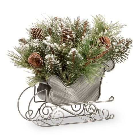 Free 2-day shipping on qualified orders over $35. Buy 10" Silver and Green Pine Sleigh Unlit Tabletop Christmas Decor at Walmart.com Pine Arrangements, Sleigh Decorations, Tabletop Christmas Decor, Christmas Sleigh Decorations, Christmas Corner, Holiday Flowers, Christmas Sled, Christmas Flower Arrangements, Holiday Arrangement