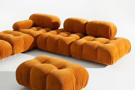 Fabric Sofa Design, Tufted Sectional, Timeless Sofa, Woodstock Festival, Mario Bellini, Italia Design, Unique Sofas, Pierre Jeanneret, Bellini