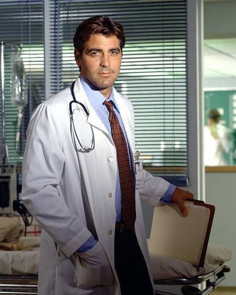 George Clooney in his ER days.. George Clooney Er, George Clooney Images, Jesse Spencer, Matthew Fox, Justin Hartley, Jesse Williams, Male Doctor, Tv Doctors, Taylor Kinney