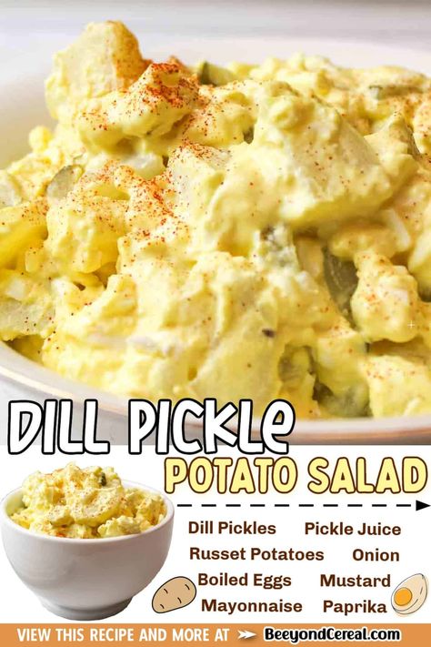 Dill Pickle Potato Salad Recipe, Dill Pickle Potato Salad, Pickle Potato Salad, Potato Salad Dill, Best Potato Salad Recipe, Potato Salad Recipe Easy, Canned Potatoes, Potato Salad With Egg, Potato Salad Recipe