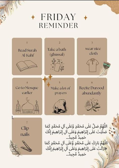 Jumma Sunnah Reminder, Ramadan Instagram Content Ideas, Things To Do On Jummah, Things To Do On Friday In Islam, Friday Sunnah Reminder, Islamic Page Name For Instagram, Jumma Sunnah, Ramadan Knowledge, Friday Reminder Islam