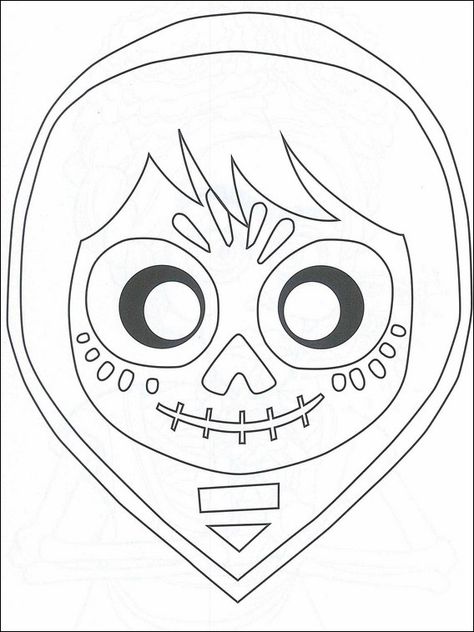 Dibujos para imprimir y pintar para niños Coco 28 Coco Birthday, Coco Disney, Dia De Los Muertos Decorations Ideas, Moldes Halloween, Halloween Disney, Pumpkin Stencil, Printable Coloring Book, Disney Addict, Disney Crafts