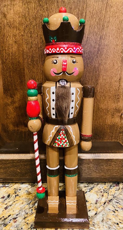 Wooden Nutcracker Painting Ideas Diy, Custom Nutcracker Ideas, Nut Cracker Painting Ideas Cute, Nut Crackers Painted, Nutcracker Ideas Christmas Decor, Nutcracker Painting Ideas On Wood, How To Paint A Wooden Nutcracker, Nut Cracker Painting Ideas, Paint Your Own Nutcracker Ideas