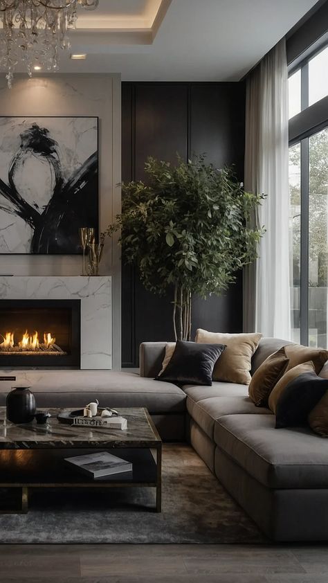 Chic Sophistication: 15 Must-Try Ideas for a Luxurious Living Room - Inspire Inlet Luxurious Living Room Ideas, Arhaus Living Room Inspiration, Luxury Living Room Designs Classy, Skill List, Luxury Living Room Inspiration, Dark Deco, Luxurious Living Room, Luxe Living Room, Contemporary Lounge