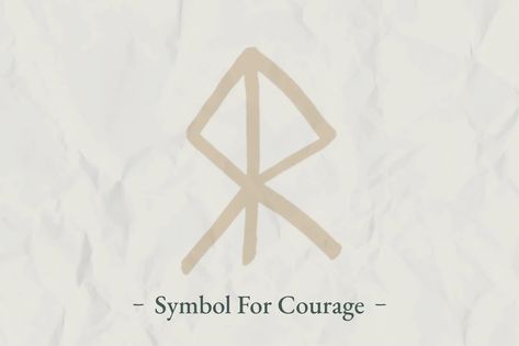 Viking Symbol for Courage Tattoo For Bravery, Symbols For Bravery, Viking Symbol For Warrior, Brave Symbol Tattoo, Bravery Tattoo Symbol, Symbols Of Courage, Courage Symbol Tattoo, Symbols For Courage, Bravery Symbol