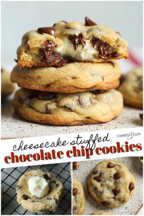 Cheesecake Stuffed Cookies, Buttery Chocolate Chip Cookies, Powdered Sugar Cookies, Biscotti Cheesecake, Stuffed Chocolate Chip Cookies, Stuffed Cookies, Ultimate Cookies, Filled Cookies, Cheesecake Cookies