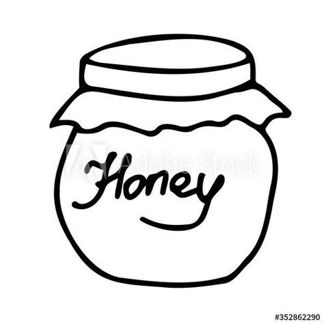 Pot Of Honey Drawing, Honeypot Drawing, Jar Of Honey Drawing, Honey Drawing Simple, Honey Pot Tattoo Simple, Honey Jar Drawing, Honeypot Tattoo, Honey Pot Drawing, Honey Jar Tattoo