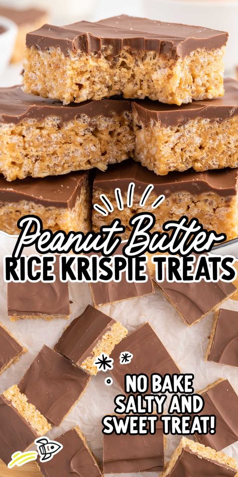 Homemade Peanut Butter Rice Krispies Treats, Rice Krispie With Peanut Butter, Skor Rice Krispie Treats, Brown Butter Peanut Butter Rice Krispie Treats, Easy Peanut Butter Rice Krispie Treats, What To Make With Rice Krispies, Peanut Butter Crispy Bites, Peanut Butter Rice Crispy Treats Recipe, Rice Krispie Treat Recipe Ideas