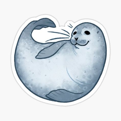 Cute Seal Drawing, Sea Animal Stickers, Seal Drawing, Seal Illustration, Ringed Seal, Sea Stickers, Sticker Design Inspiration, Cute Seals, Animal Illustration Art