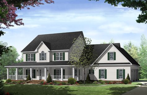 EXTERIOR NEW ENGLAND Plans For The Future, Basement House Plans, Dream Farm, House Remodeling, Monster House Plans, Lake House Plans, Farm Houses, Farmhouse Traditional, Casas Coloniales