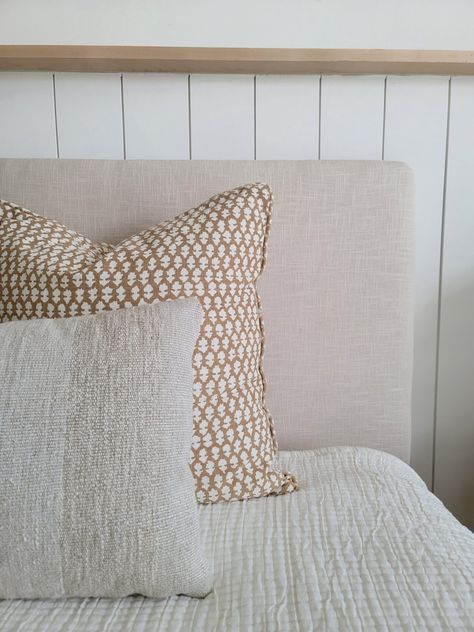 Simple DIY Upholstered Headboard - Showit Blog Upholstery Headboard Diy, Build Your Own Headboard Diy, Diy Pillow Headboard Ideas, Headboard Diy Upholstered, Simple Upholstered Headboard, Headboard Ideas Upholstered, Headboard Makeover Diy Fabric, How To Make Upholstered Headboard, Easy Headboard Diy